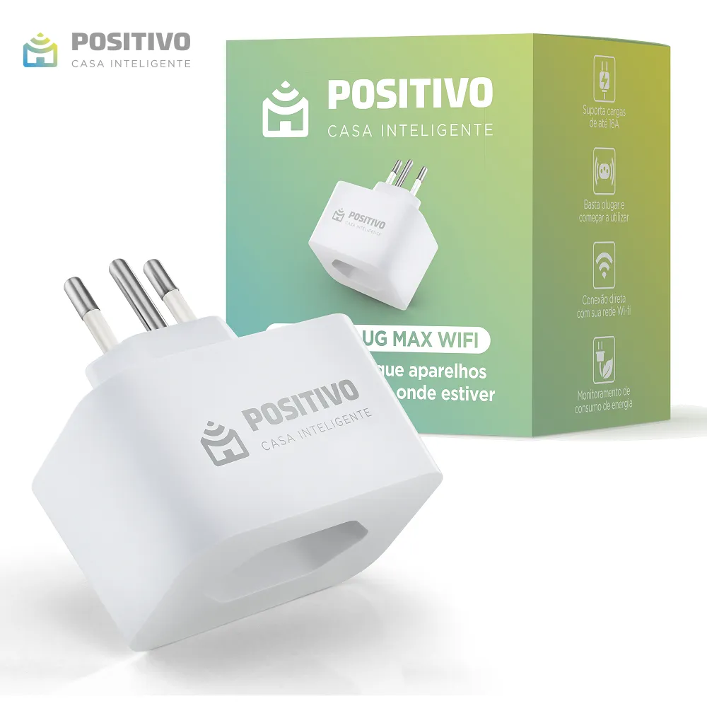 Alternativa de marca nacional: Positivo Smart Plug Max 16A (com ressalva séria)